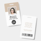 Bedrijfslogo foto barcode personeelsidentificatiek badge (Voor- en achterkant)