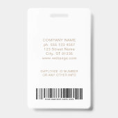 Bedrijfslogo foto barcode personeelsidentificatiek badge (Achterkant)