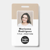 Bedrijfslogo foto barcode personeelsidentificatiek badge (Voorzijde)