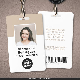 Bedrijfslogo foto barcode personeelsidentificatiek badge