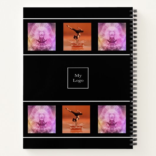 Bedrijfslogo foto collage zwart wit notitieboek (Achterkant)