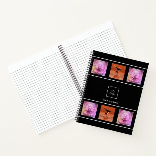 Bedrijfslogo foto collage zwart wit notitieboek (Binnen)
