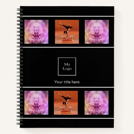 Bedrijfslogo foto collage zwart wit notitieboek (Voorkant)