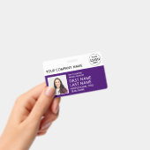 Bedrijfslogo Foto ID Barcode Paars Naam Badge (Handheld)