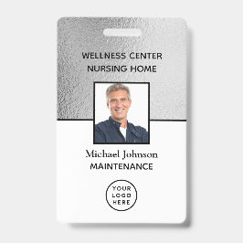 Bedrijfslogo Foto ID Zilver Wit Personeelsbadge Badge