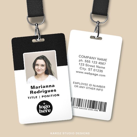 Bedrijfslogo Foto Streepjescode Aangepaste Geverif Badge