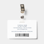 Bedrijfslogo Foto Streepjescode Aangepaste Persone Badge (Achterkant met clip)