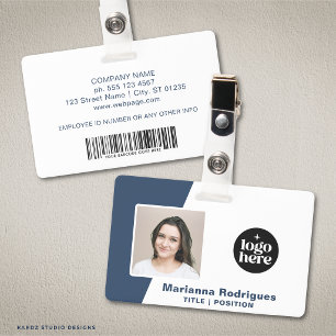 Bedrijfslogo Foto Streepjescode Aangepaste Persone Badge