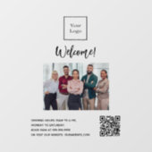 Bedrijfslogo foto welkom openingsuren QR-code Raamsticker (Vel)