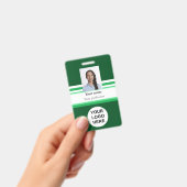 Bedrijfslogo fotobarcode groen badge (Handheld)