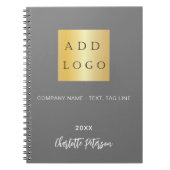 Bedrijfslogo grijs naam schrift notitieboek (Voorkant)