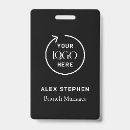 Bedrijfslogo ID | Modern Zwart Personeel Medewerke Badge