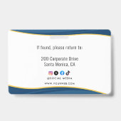 Bedrijfslogo ID Personeel Minimalistisch Wit Badge (Achterkant)