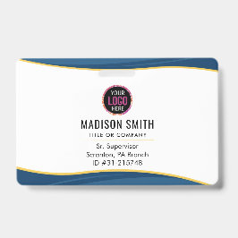 Bedrijfslogo ID Personeel Minimalistisch Wit Badge