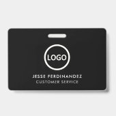 Bedrijfslogo ID, personeel minimalistisch zwart Badge (Achterkant)