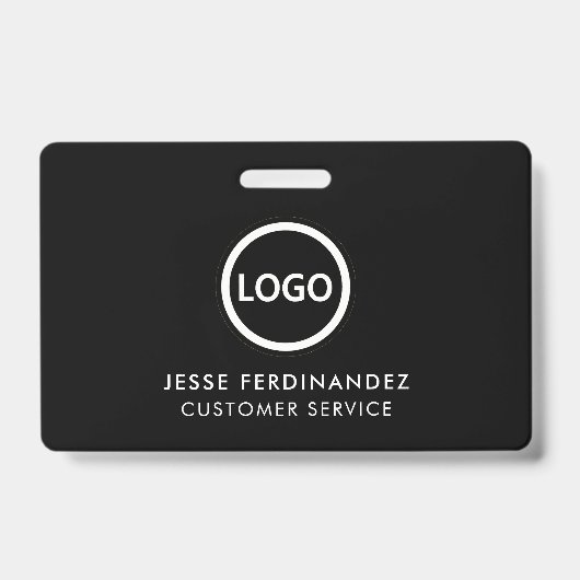 Bedrijfslogo ID, personeel minimalistisch zwart Badge (Voorzijde)