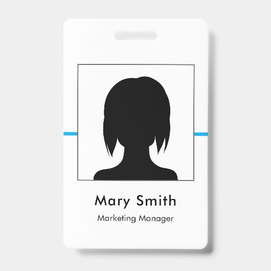 Bedrijfslogo, ID personeelslid, minimalistisch bad Badge (Voorzijde)