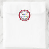 Bedrijfslogo Info Adreslabels Voorbeeld Ronde Sticker (Tas)
