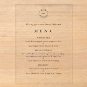 Bedrijfslogo kerstfeestmenu acryl uitnodigingen (Voorkant)