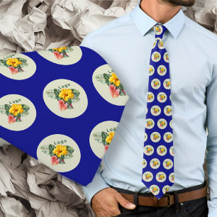 Bedrijfslogo Klein Patroon Navyblauw Stropdas