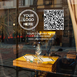 Bedrijfslogo Maak uw QR-code horizontaal Raamsticker