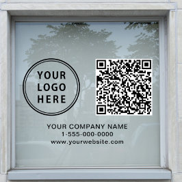 Bedrijfslogo Maak uw QR-code horizontaal Raamsticker