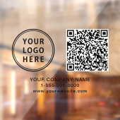 Bedrijfslogo Maak uw QR-code horizontaal Raamsticker (Vel 2)