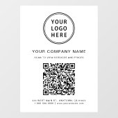 Bedrijfslogo Maak uw QR-code Wit Raamsticker (Vel)