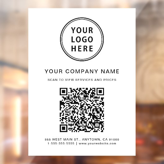 Bedrijfslogo Maak uw QR-code Wit Raamsticker (Vel 2)