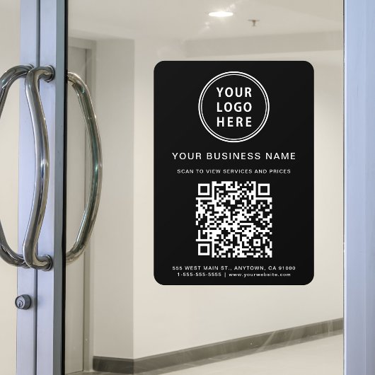 Bedrijfslogo Maak uw QR-code zwart Raamsticker