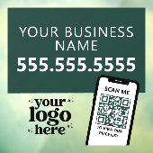 Bedrijfslogo met QR-code in modern minimalistische Raamsticker (Vel 3)