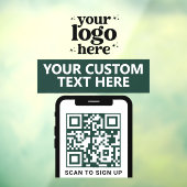Bedrijfslogo met QR-code in moderne, minimalistisc Raamsticker (Vel 3)
