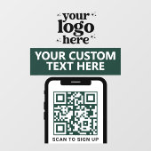 Bedrijfslogo met QR-code in moderne, minimalistisc Raamsticker (Vel)