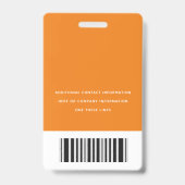 Bedrijfslogo met voor- en achternaam Bar Code  B Badge (Achterkant)
