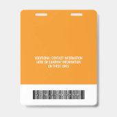 Bedrijfslogo met voor- en achternaam Bar Code Badge (Achterkant)