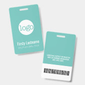 Bedrijfslogo met voor- en achternaam Bar Code Badge (Voor- en achterkant)