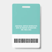 Bedrijfslogo met voor- en achternaam Bar Code Badge (Achterkant)