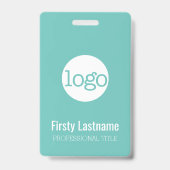 Bedrijfslogo met voor- en achternaam Bar Code Badge (Voorzijde)