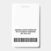 Bedrijfslogo met voor- en achternaam Bar Code Badge (Achterkant)