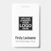 Bedrijfslogo met voor- en achternaam Bar Code Badge (Voorzijde)
