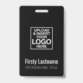 Bedrijfslogo met voor- en achternaam Bar Code Badge (Voorzijde)