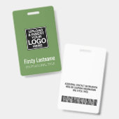 Bedrijfslogo met voor- en achternaam Bar Code Badge (Voor- en achterkant)