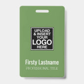 Bedrijfslogo met voor- en achternaam Bar Code Badge (Voorzijde)