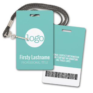 Bedrijfslogo met voor- en achternaam Bar Code Badge