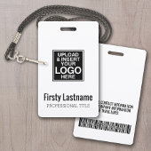 Bedrijfslogo met voor- en achternaam Bar Code Badge