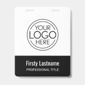 Bedrijfslogo met voor- en achternaam Bar Code Badge (Voorzijde)