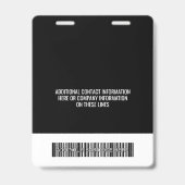 Bedrijfslogo met voor- en achternaam Bar Code Badge (Achterkant)