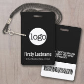 Bedrijfslogo met voor- en achternaam Barcodelabel Badge