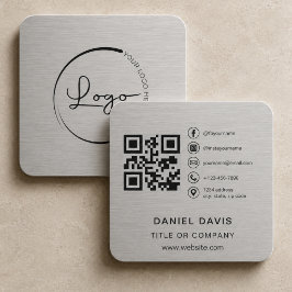 Bedrijfslogo Metallic QR-code Vierkante Visitekaartje