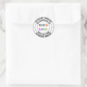 Bedrijfslogo naam info adres stickers voorbeeld (Tas)